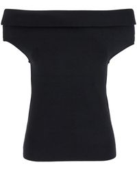 TOTEME - Top A Spalle Scoperte E Lavorazione A Doppia Maglia - Lyst