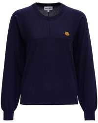 KENZO Tiger Crest Jersey Sweatshirt - Blue