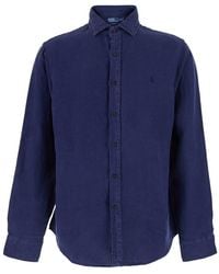 Polo Ralph Lauren - Shirt With Classic Collar And Pony Embroidery O - Lyst
