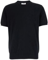 Kangra - Crew Neck T-Shirt With Short Sleeves And Ribbed Details I - Lyst