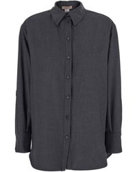 Twinset - Shirt With Classic Collar And Logo Plaque On The Rear In - Lyst
