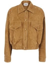 Versace - Jacket With Pointed Collar And Logo Jewel Buttons - Lyst