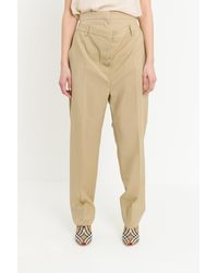 Burberry Double-waist Trousers - Natural
