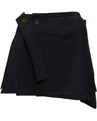 Vivienne Westwood - 'Meghan' Asymmetric Mini Skirt With Buttons - Lyst