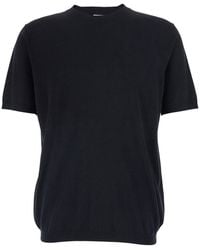 Kangra - Crew Neck Sweater With Ribbed Details - Lyst