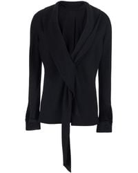 The Row - 'Evo' Top With V-Neck On The Back And Draping - Lyst