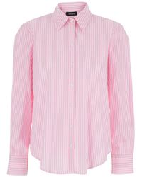 Le Plain - Shirt With Classic Collar And Striped Motif - Lyst