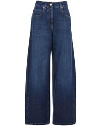 Brunello Cucinelli - Jeans With Five-Pocket Design And Patch Logo On The Back - Lyst