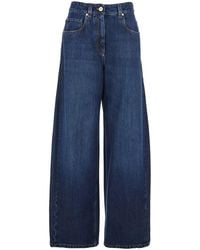 Brunello Cucinelli - Jeans With Five-Pocket Design And Patch Logo On The Back - Lyst