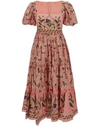 Agua Bendita - Long 'Alga Pacifico' Dress With Floral Print - Lyst