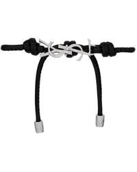 Saint Laurent - Cassandre Bracelet With Leather Cord - Lyst