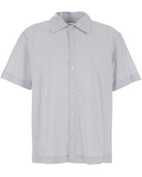 DUNST - Shirt With Classic Collar And All-Over Striped Motif - Lyst