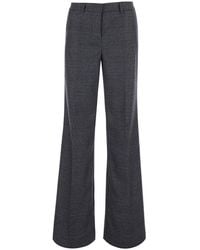Le Plain - Straight Check Trousers With Pockets And Logo - Lyst
