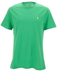 Ralph Lauren - Crewneck T-Shirt With Pony Embroidery - Lyst