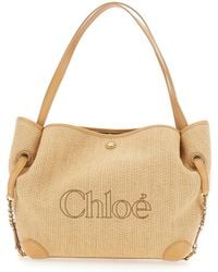Chloé - Borsa Shopping 'Chloe Clover' Con Logo Lettering Sul Fronte E Tr - Lyst