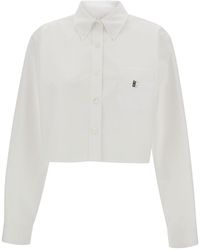 Givenchy - Camicia Cropped Con Patch 4G - Lyst