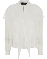 Twinset - Shirt With Layered Design And Draped Details - Lyst