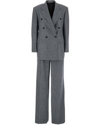 Tagliatore - Double-Breasted Suit With Plaid Pattern And Notched Revers - Lyst
