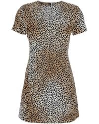 MICHAEL Michael Kors - Mini Dress With All-Over Leopard Print - Lyst