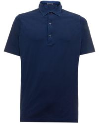 GAUDENZI - Supima Cotton Polo With Classic Collar And Short Sleeves - Lyst