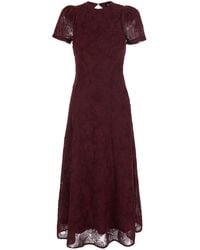 ROTATE BIRGER CHRISTENSEN - Long Dress With Floral Embroidery And Flared Skirt In - Lyst