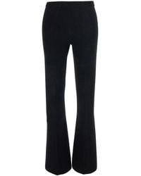 Twinset - High-Waisted Pants With Logo Plate On The Back And Flare - Lyst