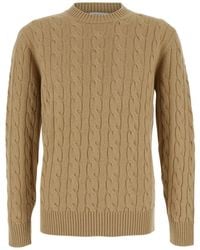 Kangra - Crew Neck Sweater With Braided Design - Lyst