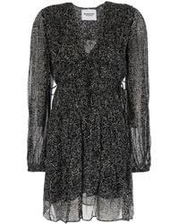 Isabel Marant - 'Loriena' Dress With V-Neck And All-Over Print - Lyst