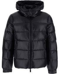 Heskimo - Down Jacket With Fixed Hood And Logo Patch On The Sleeve - Lyst