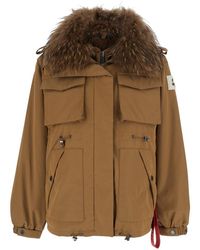 AFTER LABEL - Ushuaia Short Parka With Collar, Long Sleeves And Front Cl - Lyst