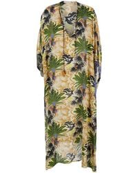 Anjuna - Kaftan With V-Neck And All-Over Floral Motif - Lyst