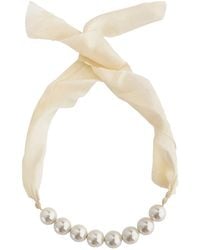 Forte Forte - Collana Con Chiusura Con Fiocco E Decorazione Con Perle Si - Lyst