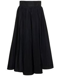 Plain - Maxi Pleated Skirt With Zip Fastening - Lyst