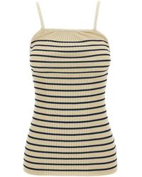 Low Classic - Halterneck Top With Stripe Motif - Lyst