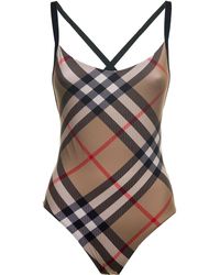 Burberry Vintage Check One-piece Swimsuit - Natural
