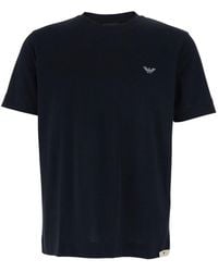 Emporio Armani - T-Shirt With Logo Embroidery - Lyst