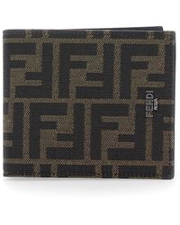 Fendi - And Tobacco Bi-Fold Wallet With Roma Lettering - Lyst