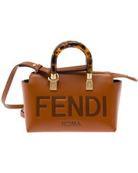 Fendi - 'By The Way Mini' Boston Bag With Hot-Stamped Lettering In - Lyst