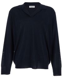 Roberto Collina - Cotton Blend V-Neck Sweater For - Lyst