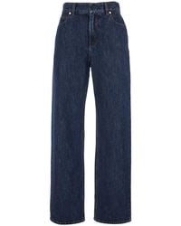 Fendi - Jeans A Cinque Tasche Con Patch Logo Sul Retro - Lyst