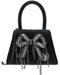 Self-Portrait - Micro Handbag With All-Over Rhinestone And Bow In - Lyst