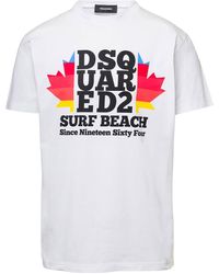 DSquared² - Crew Neck T-Shirt With D2 Surf Beach Logo On The Chest - Lyst