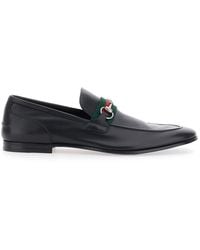 Gucci - 'Como' Loafers With Web Stripe And Horsebit - Lyst