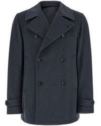 Tagliatore - Coat With Notched Revers And Button Front Closure - Lyst