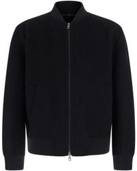 Low Brand - Bomber Double Wool With Collar And Long Sleeves - Lyst