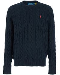 Polo Ralph Lauren - Crew Neck Sweater With Pony Embroidery - Lyst