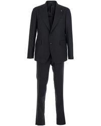 Tagliatore - Single-Breasted Suit With Peak Revers - Lyst