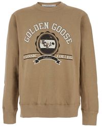 Golden Goose - Crewneck Sweatshirt With Maxi Print On The Front - Lyst