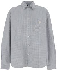 ERL - Shirt With Check Motif And Logo - Lyst