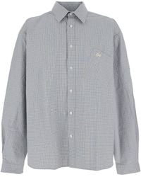 ERL - Camicia Con Ricamo Logo Sul Fronte E Motivo Check All-Over - Lyst
